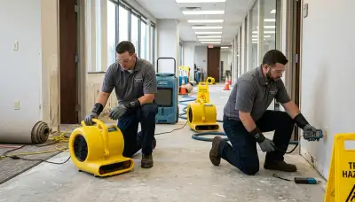 Commercial water damage restoration team in Odessa, TX responding to flooding and pipe leaks