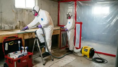 Water damage restoration team inspecting mold removal in Odessa, TX home