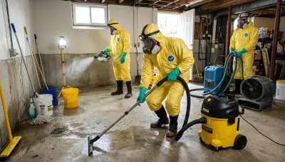 Sewer backup cleanup crew serving Odessa, TX, removing raw sewage from a home safely and fast