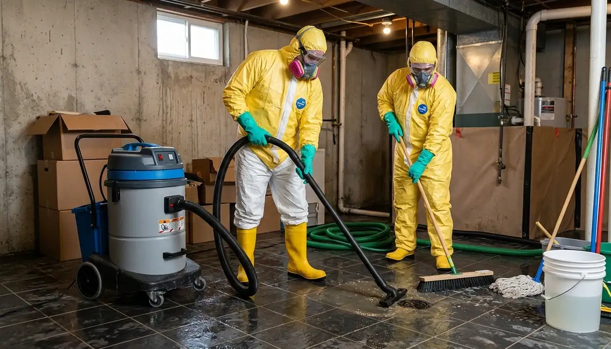 Sewer backup cleanup crew in Odessa, TX protecting homes from raw sewage damage