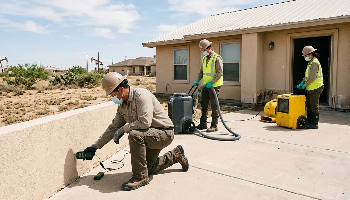 Water damage restoration team serving Odessa, TX for emergency cleanup and repair