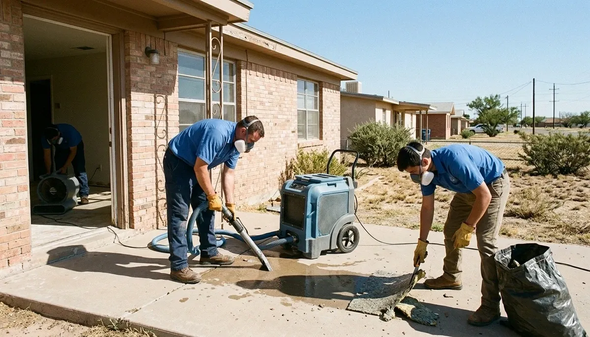 Water damage restoration team serving Odessa, TX for fast cleanup and repair
