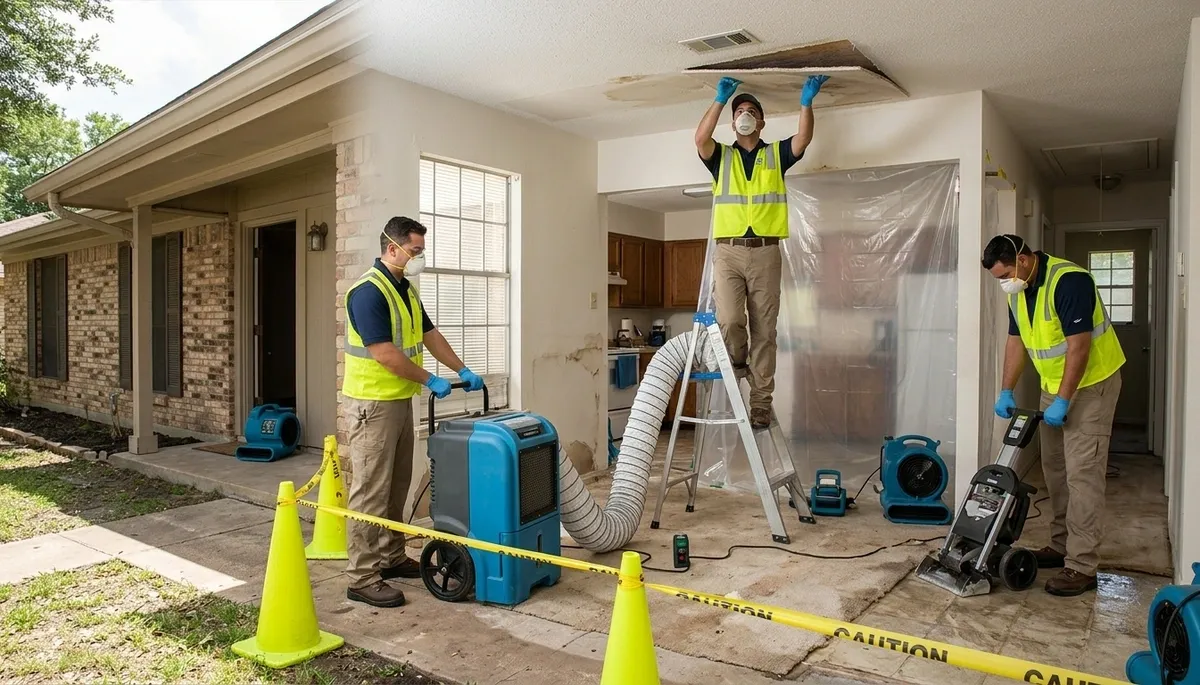 Water damage restoration team serving Odessa, TX for fast water extraction and drying services