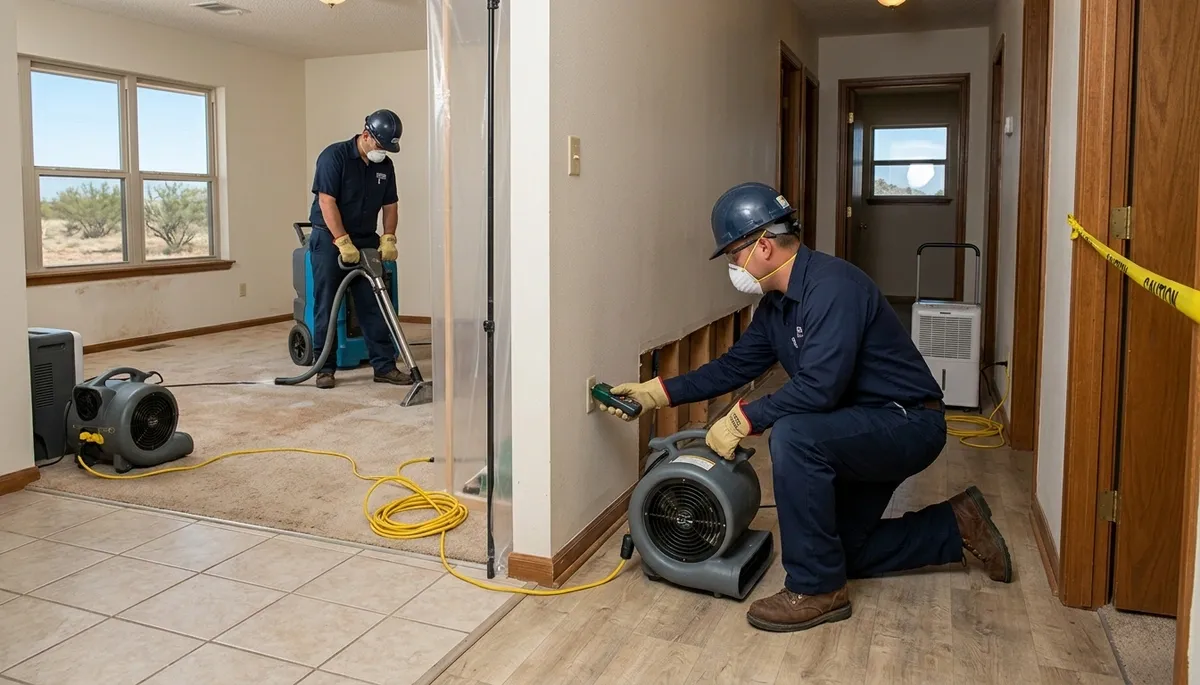 Water damage restoration team serving Odessa, TX with emergency cleanup and drying services