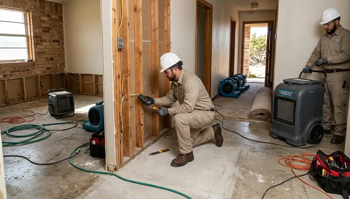 Water damage restoration team in Odessa, TX providing fast emergency cleanup and repair services