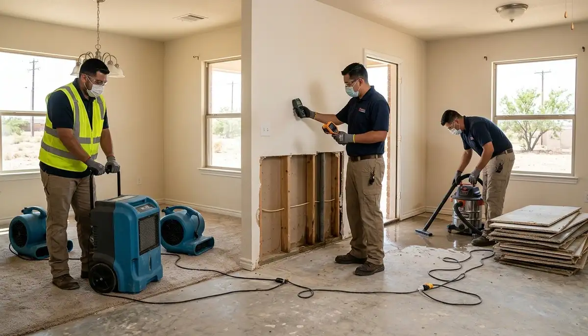 Odessa, TX water damage restoration team responding to a home emergency