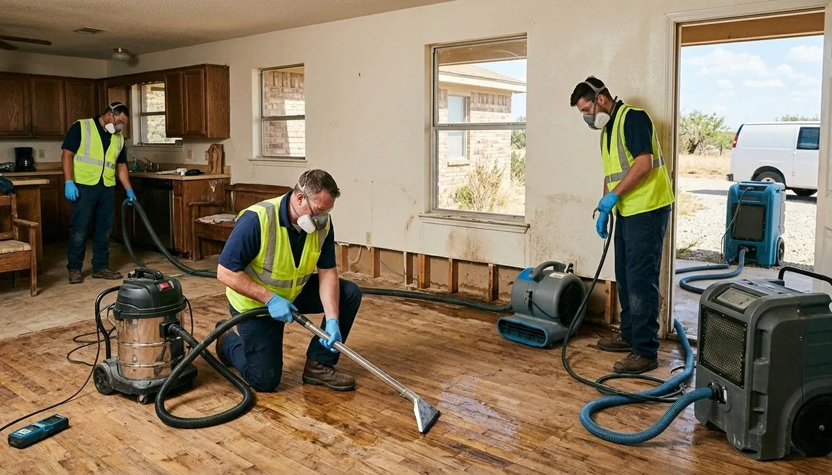 Water damage restoration team serving Odessa, TX with professional cleanup and drying services