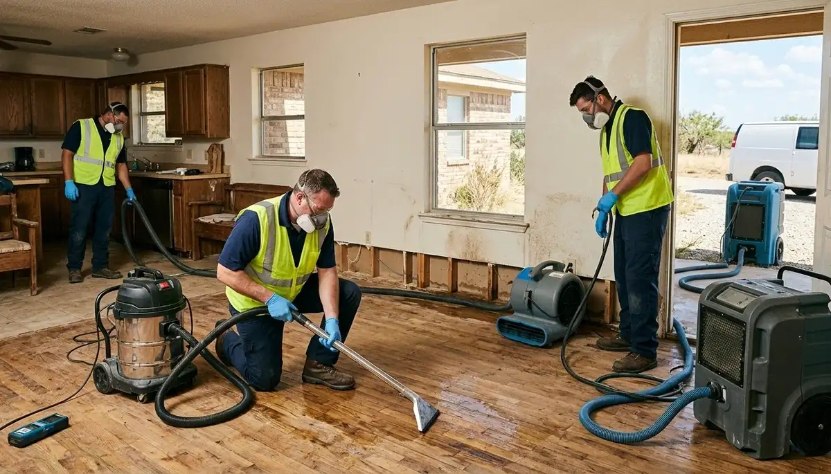 Water damage restoration team serving Odessa, TX with professional cleanup and drying services