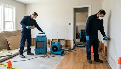 Water damage restoration team in Odessa, TX inspecting a home for moisture and flood damage