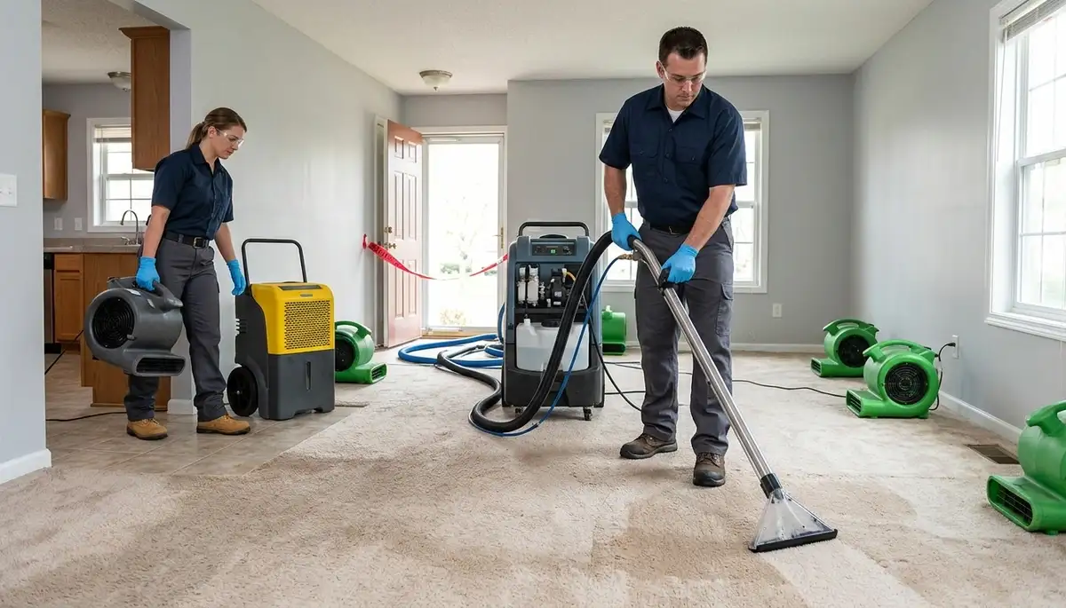Water extraction service in Odessa, TX removing standing water from a flooded home